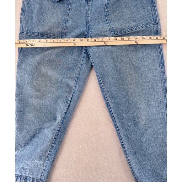 Madewell Smock Waist Denim Jumpsuit Pantsuit Overalls Zip up Blue Jeans Medium - Picture 10 of 12